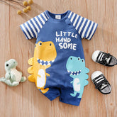 Body Bebê Dinossauro 3D Manga Curta cor Azul tamanho 12 a 18 meses Raizza Kids