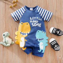 Body Bebê Dinossauro 3D Manga Curta cor Azul tamanho 12 a 18 meses Raizza Kids