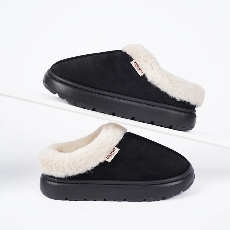 Pantufa de Inverno Peluciada Adulto cor Preto Liso tamanho 40-41 Raizza Kids
