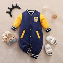 Macacão Bebê Baseball Azul em Algodão cor Azul-marinho tamanho 1 a 3 meses Raizza Kids
