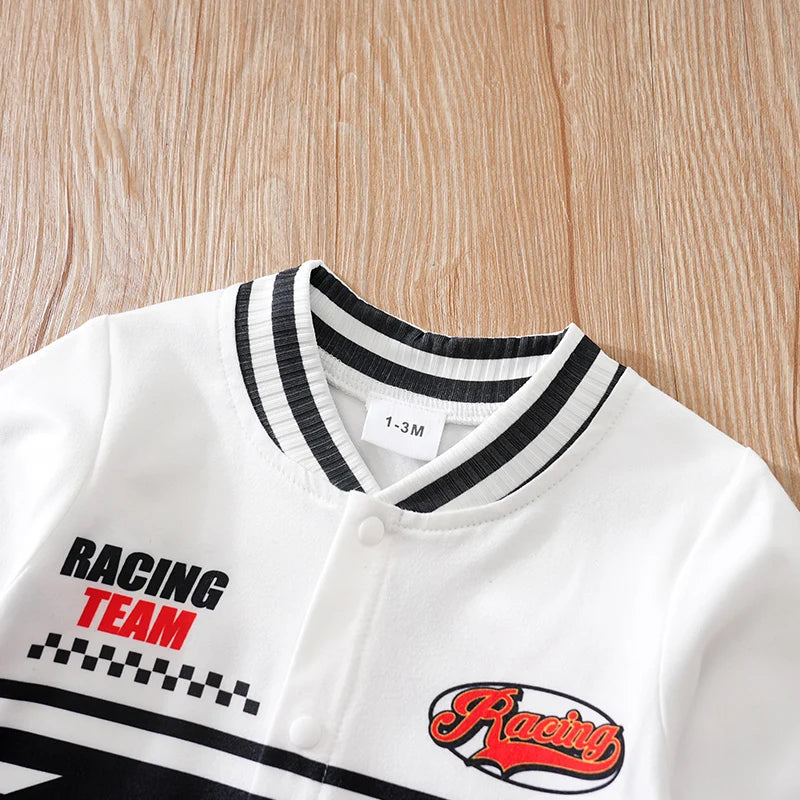 Macacão Bebê Corrida Racing detalhe 3 Raizza Kids