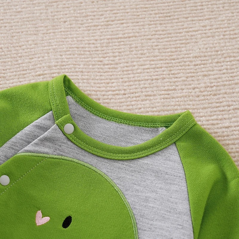 Romper Bebê Dinossauro 3D Verde detalhe 3 Raizza Kids