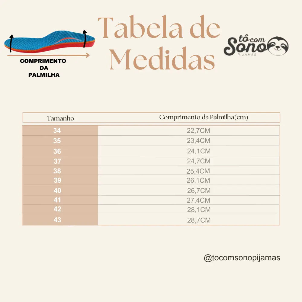 TABELA DE MEDIDAS