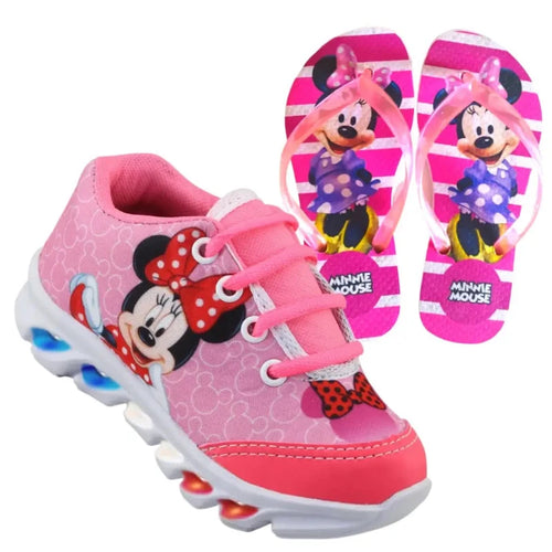 Tênis-Minnie-Led-Rosa-Antiderrapante-Raizza-Kids