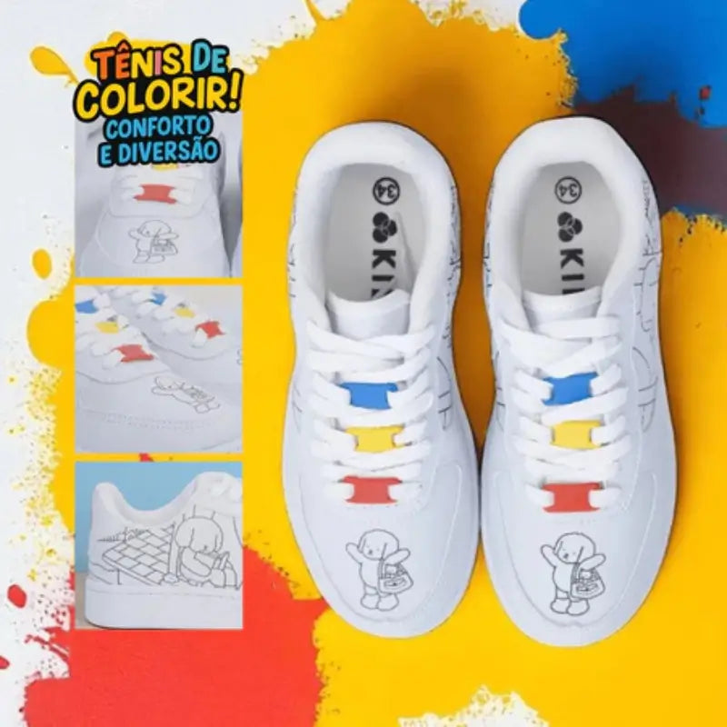 Tênis Infantil para Colorir Bobbie Goods com Canetinhas Raizza Kids