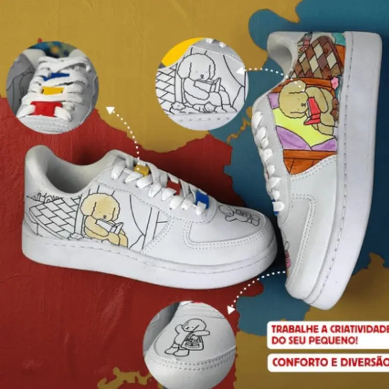 Tênis Infantil para Colorir Bobbie Goods com Canetinhas Raizza Kids