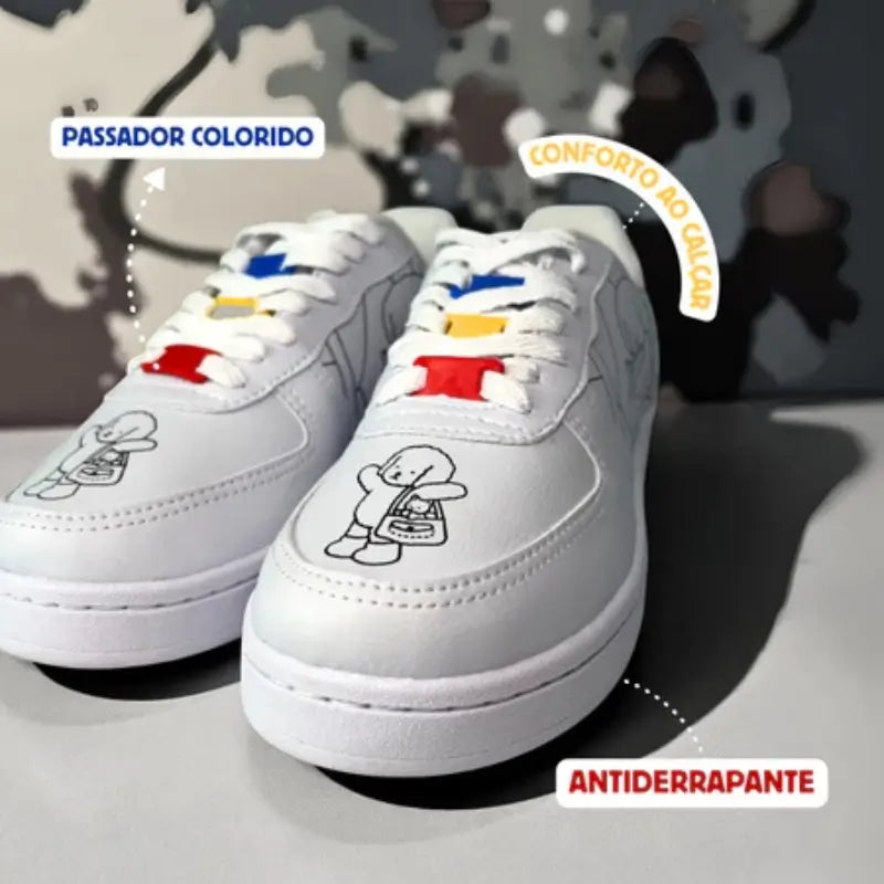 Tênis Infantil para Colorir Bobbie Goods com Canetinhas Raizza Kids