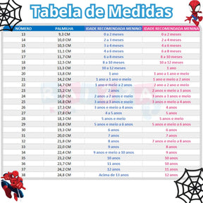 Tênis Infantil Masculino Homem Aranha de Led