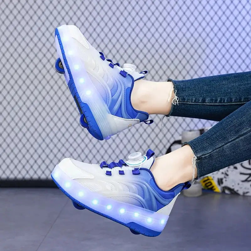 Tenis Infantil Feminino de Rodinha de Led  Rosa - Raizza Kids