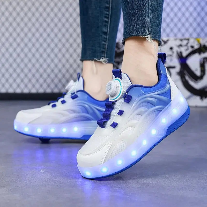 Tenis Infantil Feminino de Rodinha de Led  Rosa - Raizza Kids