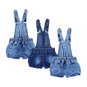 Macaquinho Jeans Infantil Feminino Menina - Raizza