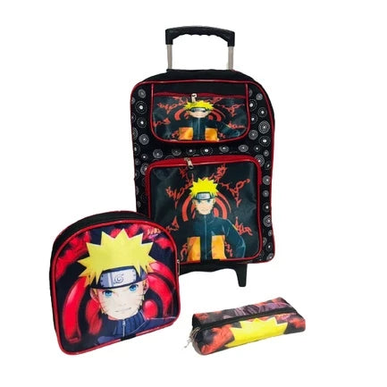 Mochila Grande Naruto Rodinhas Com Alça Regulável