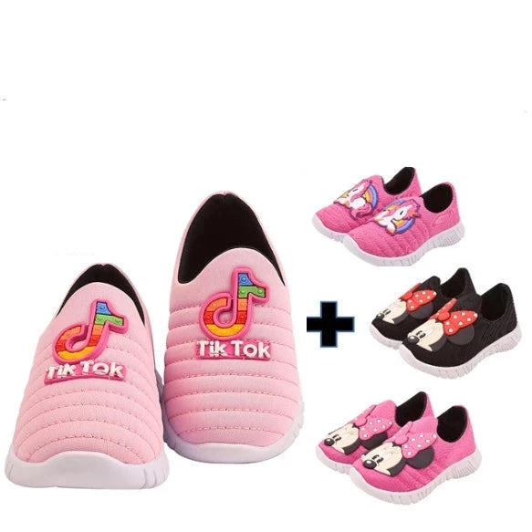 Kit Tênis Infantil Feminino Tik Tok  Minnie Unicornio - Raizza