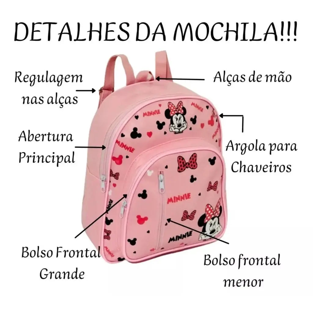 Mochila Infantil Escolar Feminina Minnie - Raizza