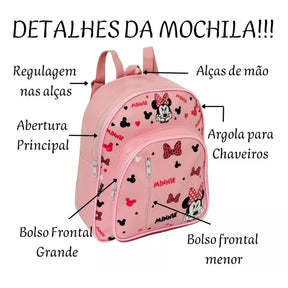 Mochila Infantil Escolar Feminina Minnie - Raizza