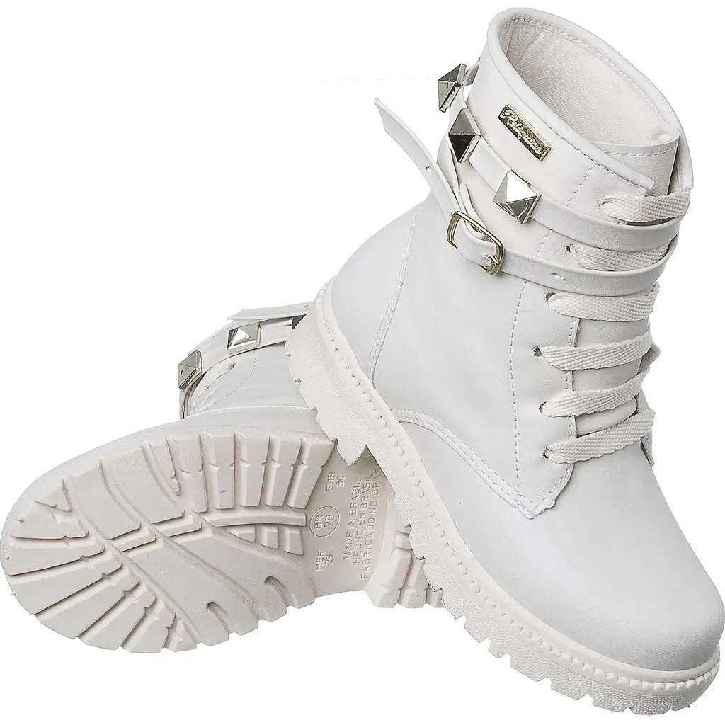 Bota-Tratorada-Infantil-Feminina-Off-White-Pirâmide - Raizza Kids