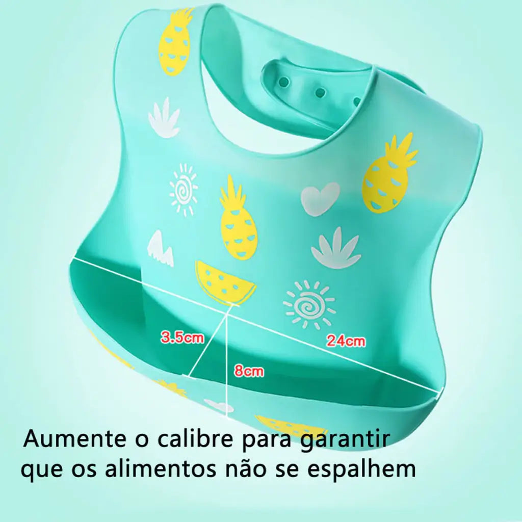 Babador de Silicone Para Bebê Impermeável