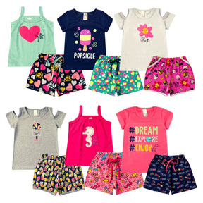 Kit 12 Peças Roupa Infantil Menina Verão Conjunto Criança Feminino - Raizza