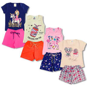 Kit 12 Peças Roupa Infantil Menina Verão Conjunto Criança Feminino - Raizza