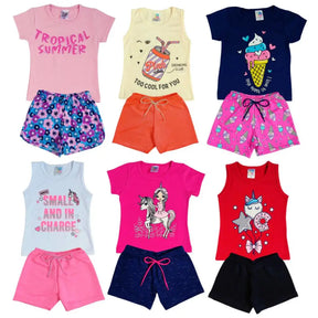 Kit 6 Peças Roupa Infantil Feminino Verão - Raizza