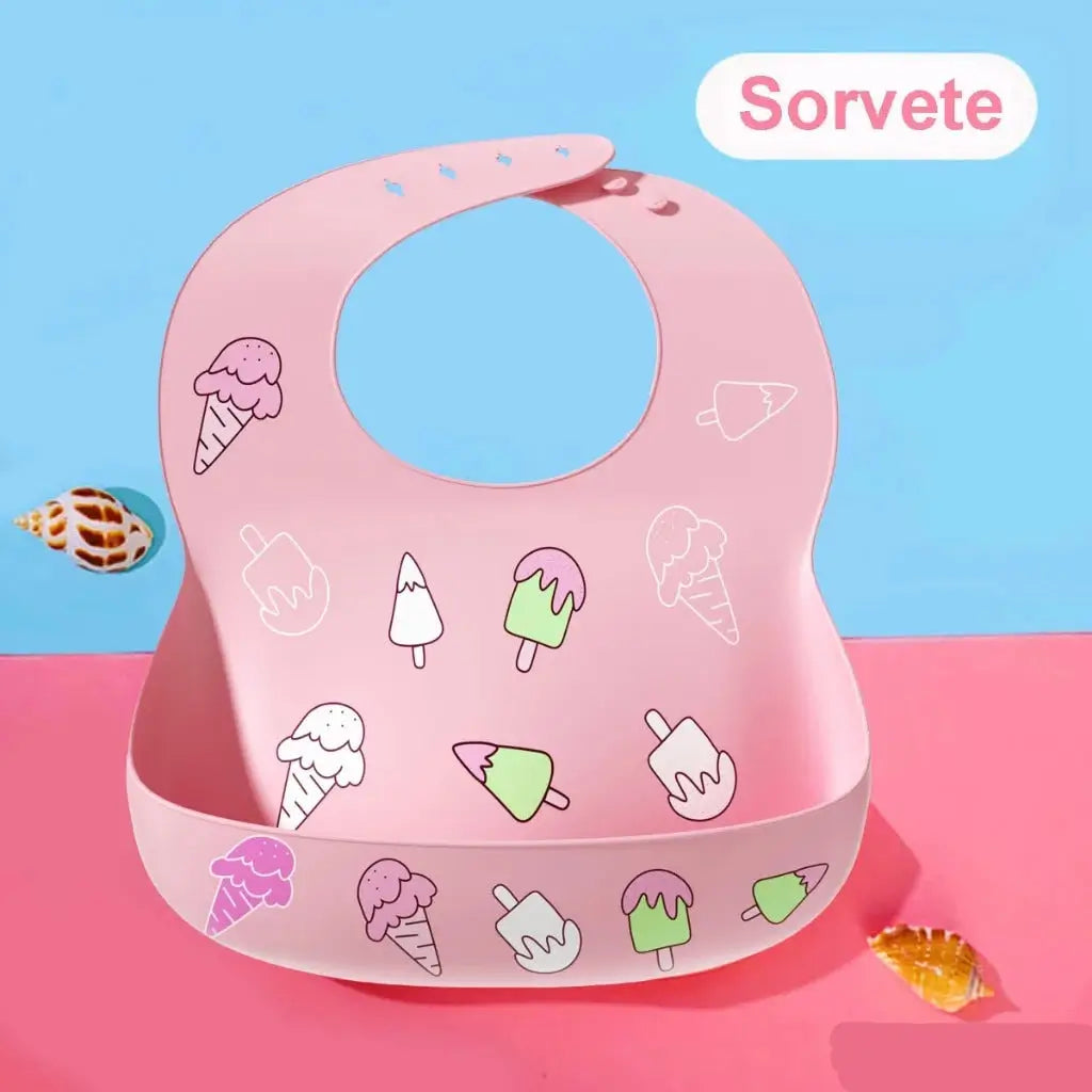 Babador de Silicone Para Bebê Impermeável