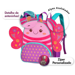 Kit Mochila Escolar Infantil+ Lancheira Borboleta - Raizza