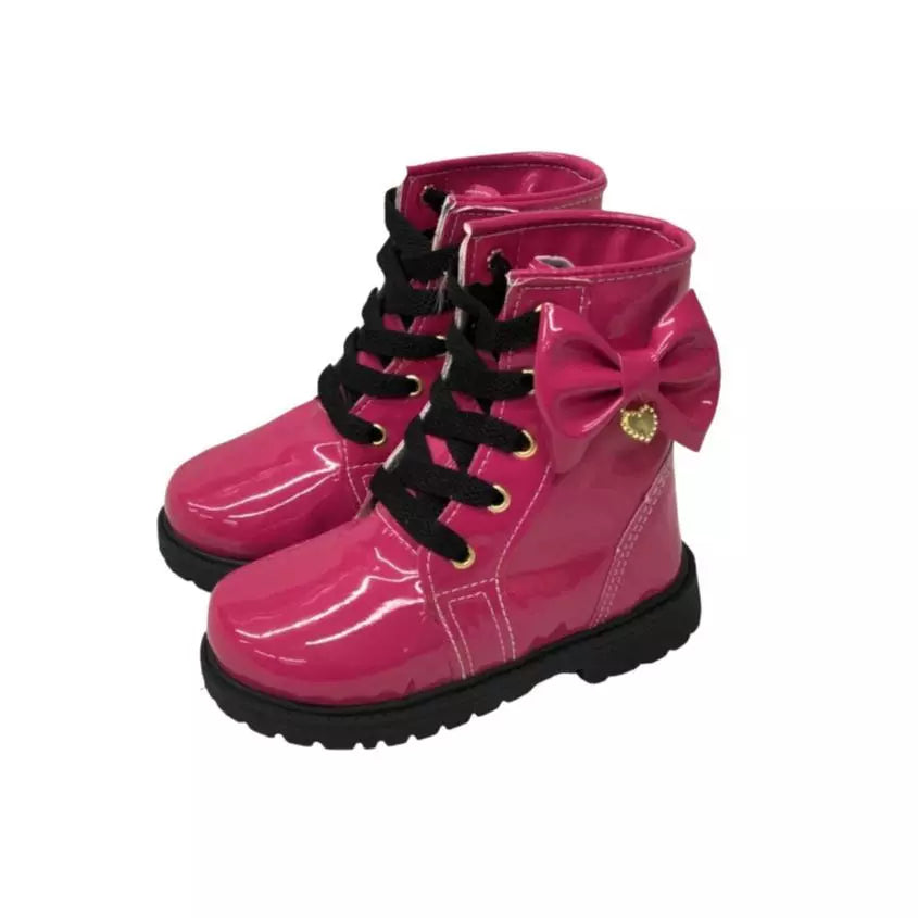 Botinha Feminina Coturno Infantil Vermelho Bota Infantil Feminina