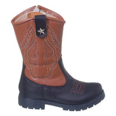 Bota-Texana-Infantil-Masculina-Country-Rodeio-Western-Confortável-Cowboy-Marrom-Raizza-Kids