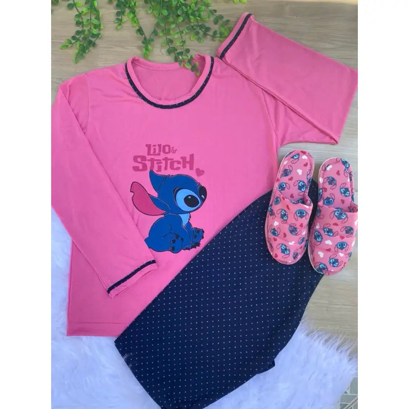 Pijama-Infantil-Stitch-Longo-Raizza-Kids