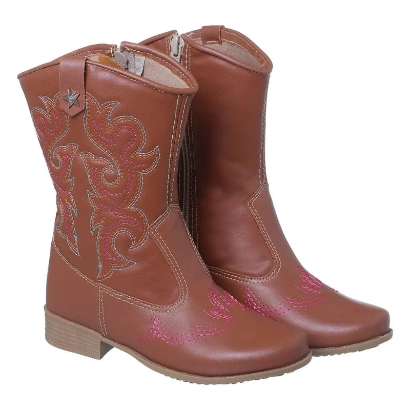 Bota-Texana-Infantil-Feminina-Country-Luxury-Marrom-Raizza-Kids