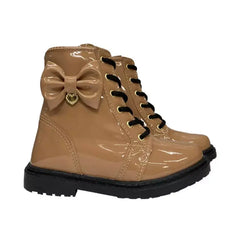 Bota Tratorada Caramelo Infantil Verniz Feminina  - Raizza Kids