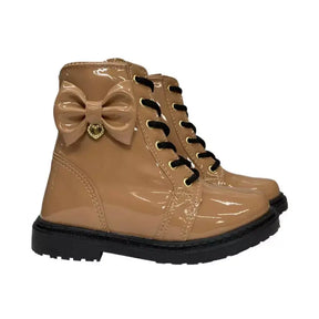 Bota Tratorada Caramelo Infantil Verniz Feminina  - Raizza Kids