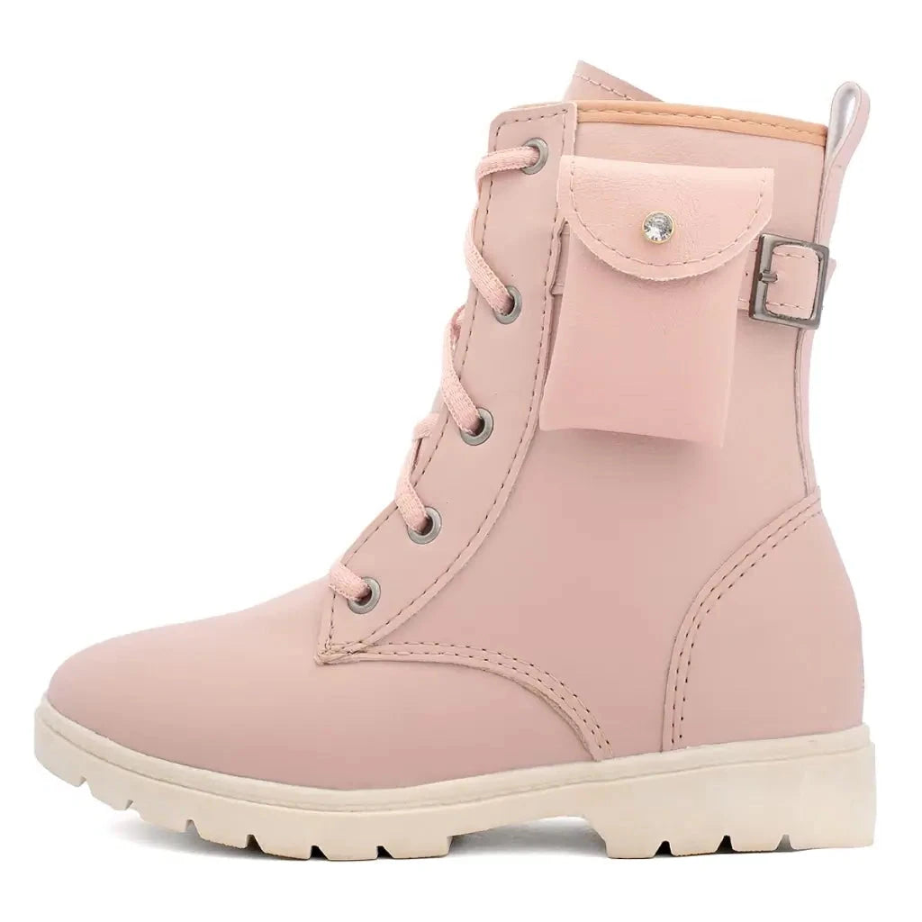 Bota-Coturno-Infantil-Feminina-Tratorada-Com-Bolsinha-Rosa-Raizza-Kids