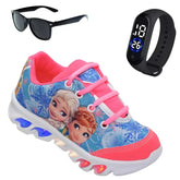 Tênis-Frozen-Led-Infantil-Feminino-Azul-Raizza-Kids