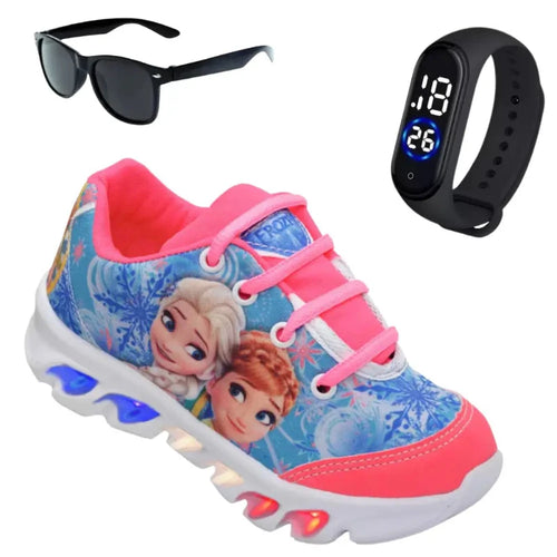 Tênis-Frozen-Led-Infantil-Feminino-Antiderrapante-Raizza-Kids