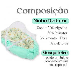 Ninho Redutor de Berço para Bebê com Mosquiteiro