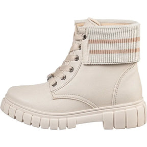 Bota Infantil Coturno Feminina Elegante Off White - Raizza