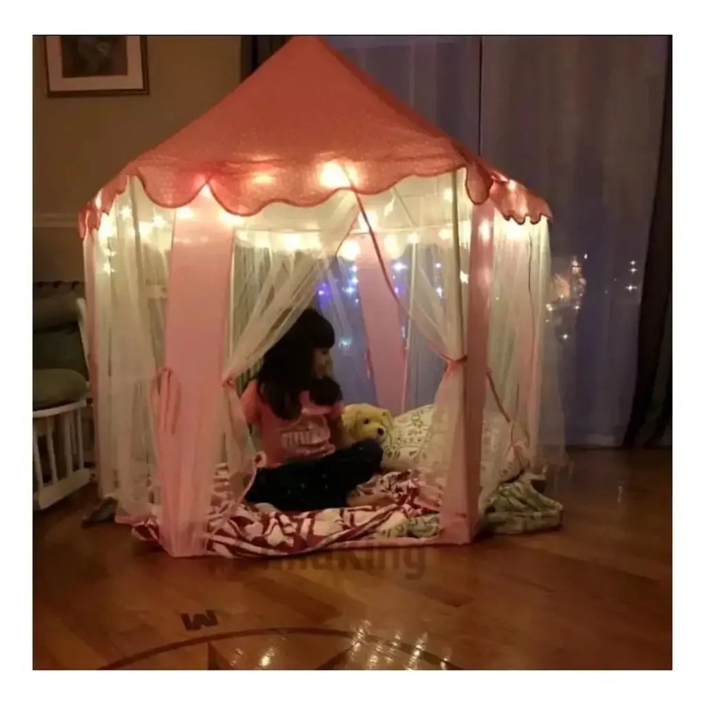 Barraca Infantil Tenda Cabana Castelo Princesas e Luzes Led - Raizza