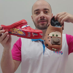 Sandália Mater Carros Infantil e Adulto Confortável Antiderrapante