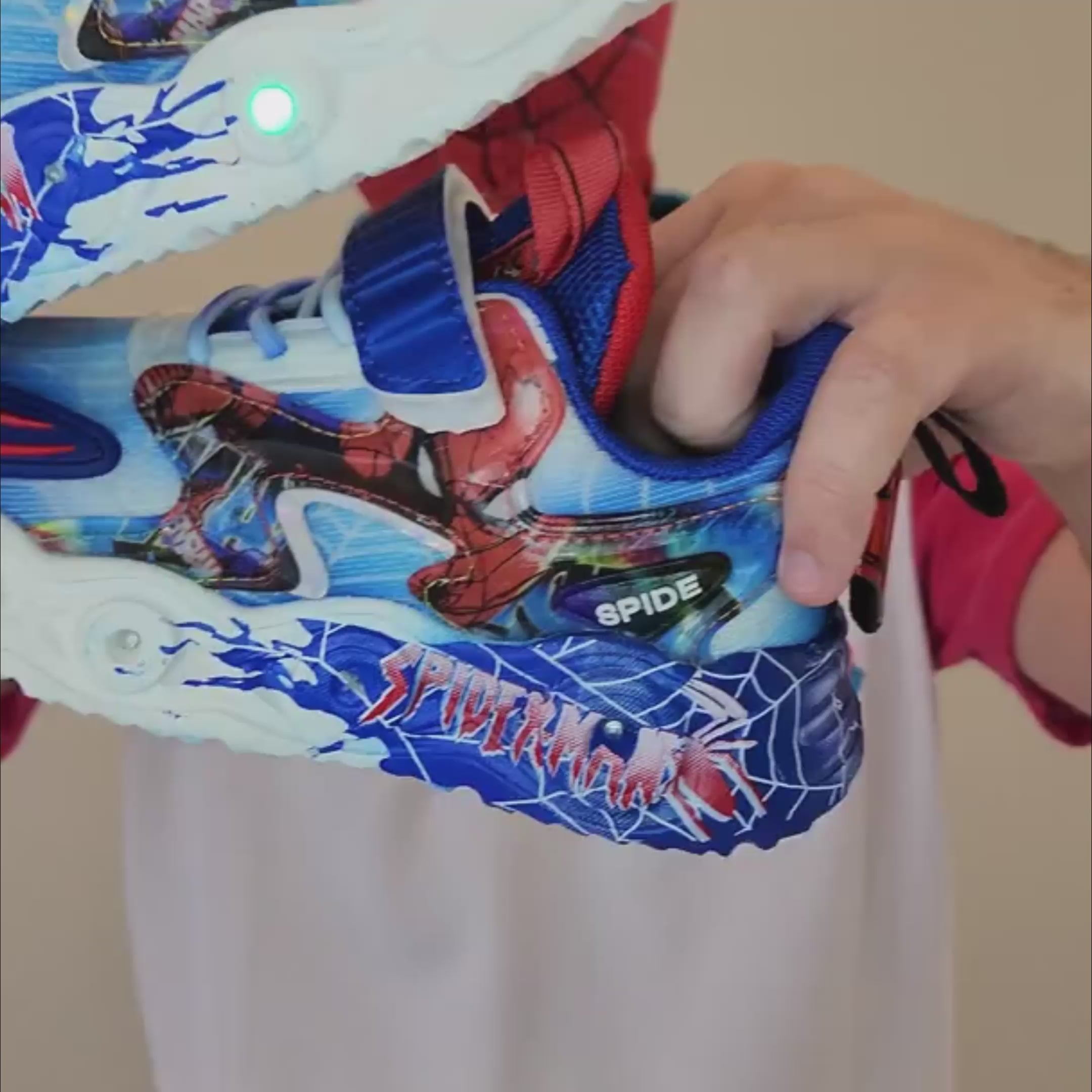 Tênis Infantil Masculino Homem Aranha com LED