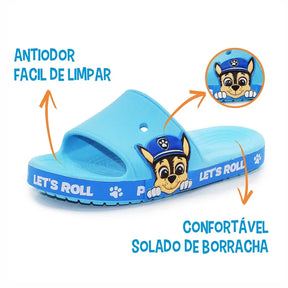 Chinelo Infantil Patrulha Canina Chase Azul  - Raizza