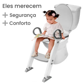 Assento Sanitário Redutor Infantil com Escada para Vaso Sanitário - Raizza